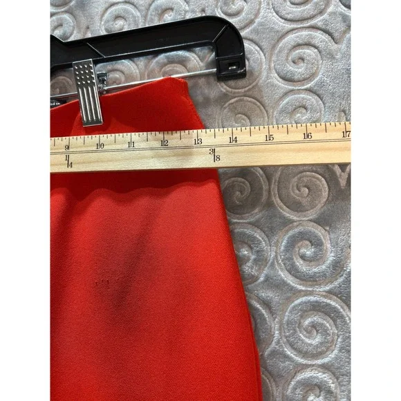 Bright Orange Pencil Skirt with Side Slit Business Casual Office Wear Size S - Picture 5 of 8